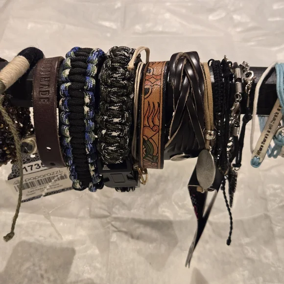 Assorted Bracelet Collection. Including Leather, cord, and metal. - Picture 3 of 11